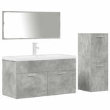 4 Piece Bathroom Furniture Set Concrete Grey Engineered Wood 3324903