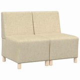 Modular Sofa Unit Armless 2 pcs Cream 55 x 74 x 82 cm Fabric 3399755