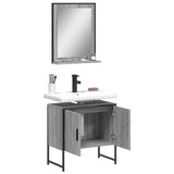 2 Piece Bathroom Cabinet Set Grey Sonoma Engineered Wood 3214337