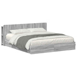 Bed Frame with Storage Grey Sonoma 200 x 200 cm Engineered Wood 3433607