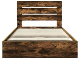 Storage Bed with Drawer Smoked Oak 90 x 200 cm Engineered Wood 3411926