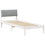 Bed frame White and light grey 80 x 200 cm Solid pine wood 878573