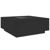 ZNTS Coffee Table with Infinity LED Black 100x100x40 cm 3284043