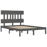 Bed Frame without Mattress Grey 200x200 cm Solid Wood 3104760