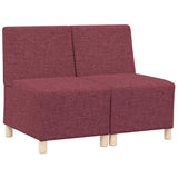 Modular Sofa Unit Armless 2 pcs Red 55 x 74 x 82 cm Fabric 3399751