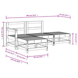 4 Piece Garden Lounge Set White Solid Wood Pine 3186488