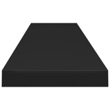 Floating Wall Shelves 2 pcs Black 120x23.5x3.8 cm MDF 323842