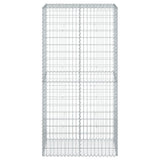 Gabion Basket with Cover 100x50x200 cm Galvanised Iron 3295166