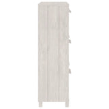 Shoe Cabinet HAMAR White 59.5x35x117 cm Solid Wood Pine 340513