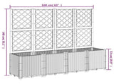 Garden Planter with Trellis Black 160x40x140 cm PP 367873