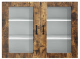 Wall Glass Cabinet PORTO Smoked Oak 80 x 31 x 80 cm 885420
