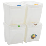 Stackable Garbage Bin Boxes 4 pcs White 100 L Polypropylene 152201