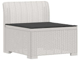 4-Seater Garden Sofa with Cushions Rattan Look PP White 3443971