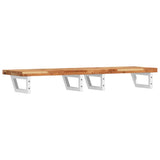 Basin Shelf Wall Mounted Steel and Solid Wood Acacia 3302754