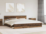 Bed Frame with Headboard Old Wood 200 x 200 cm Engineered wood 3407839