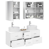 Bathroom Furniture Set 5 pcs White Engineered Wood and Glass 3406927