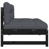 Middle Sofa Black 120x80 cm Solid Wood Pine 825734