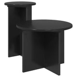 Side Table Set with Storage 2 pcs Black Oak Engineered Wood 8001029