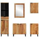 Bathroom Cabinet Set 5 pcs Natural 38 x 33 x 160 cm 3310015