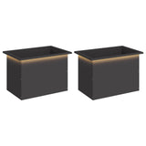 Garden Planter with LED 2 pcs Black 40 x 60 x 40 cm Steel 8008141