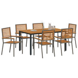 Garden Dining Set 7 pcs Grey and Natural Poly Rattan 3365500