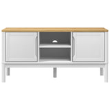 TV Cabinet "FLORO" White 114x43x55 cm Solid Wood Pine 374015