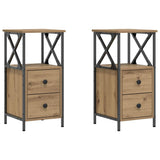 Bedside Cabinets 2 pcs Artisan Oak 34x35,5x70 cm Engineered Wood 857253