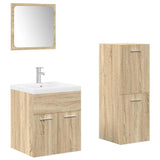 4 Piece Bathroom Furniture Set Sonoma Oak Engineered Wood 3325026