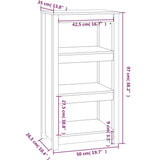 Book Cabinet Grey 50x35x97 cm Solid Wood Pine 821706