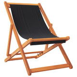 ZNTS Folding Beach Chairs 2 pcs Black Fabric 3214497