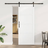 Sliding Door White and Black 83 x 211 cm Solid Pine Wood 3333199
