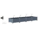 Garden Planter 4 pcs LiGht Grey 160 x 40 x 22 cm Plastic 42002890