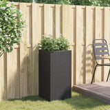 ZNTS Garden Planter Black 40x40x80 cm Poly Rattan 366413