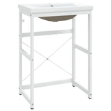 Washbasin Frame With Basin White Ceramic Standard Modern 3101386