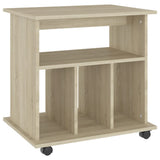 Storage Cabinet Sonoma Oak Engineered Wood Medium Rolling Cabinet 808479