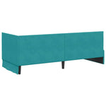 Corner Bed Frame with Headboard Turquoise 80 x 200 cm Velvet 42016254