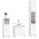 ZNTS 3 Piece Bathroom Cabinet Set White Engineered Wood 3187781
