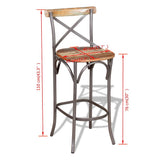 244014 Bar Stool Solid Reclaimed Wood
