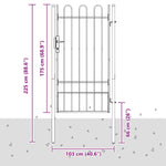 Fence Gate Grey 100 x 175 cm Powder coated steel 42008870
