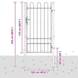Fence Gate Grey 100 x 175 cm Powder coated steel 42008870