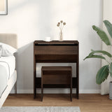 Dressing Table and Stool Brown Oak 60x40x113.5 cm 848219