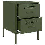 Bedside Cabinets 2 pcs Olive Green 36x39x50.5 cm Steel 842931