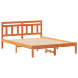Bed Frame Brown 140 x 190 cm Solid Pine Wood 872382