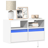 TV Wall Cabinet with LED Lights White 80x31x45 cm 852327