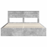 Bed Frame with Drawer Concrete Grey 180 x 200 cm Engineer Wood 3409830
