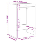 Wash Machine Cabinet with Storage Black Oak 67.5 x 48 x 97 cm 8006817