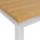 Dining Table EKAI White 112 x 70 x 76.5 cm Solid Pine Wood 42037008