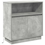 LED Sideboard Concrete grey 71 x 34.5 x 75 cm Engineered Wood 869653