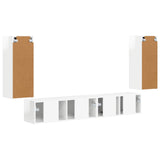 TV Cabinet Set 4 pcs High Gloss White Engineered Wood 3409163