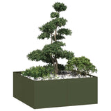 Planter Olive Green 100x100x40 cm Steel 860818